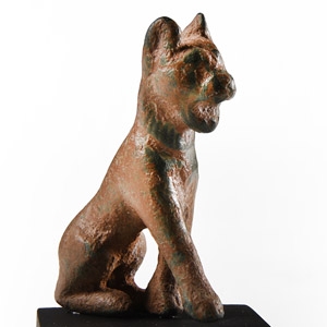 Roman Bronze Seated Wolf Statuette