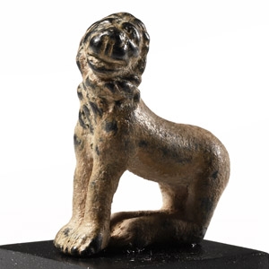 Roman Bronze Seated Lion Statuette