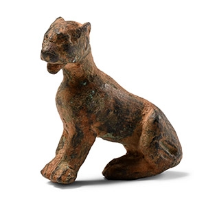 Roman Bronze Seated Panther Statuette