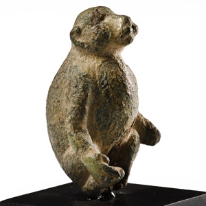 Roman Bronze Baboon Statuette