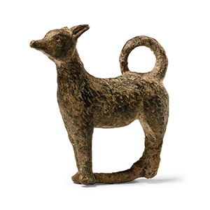 Roman Bronze Standing Dog Statuette