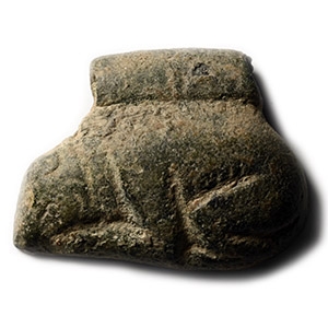 Roman Bronze Lying Dog Bowl Mount