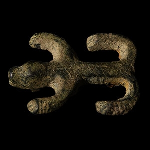 Dark Age Bronze Zoomorphic Mount
