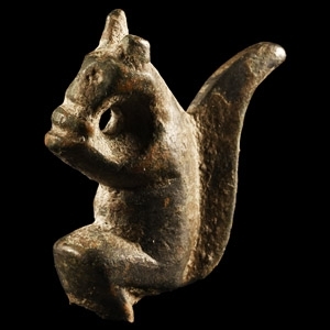 Roman Bronze Sitting Squirrel Statuette