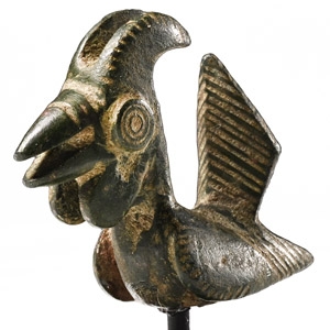 Western Asiatic Bronze Crested Bird Statuette