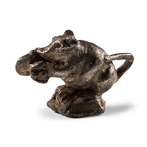 Roman Silver Sitting Mouse Statuette