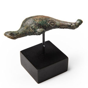 Roman Bronze Dolphins Head Mount