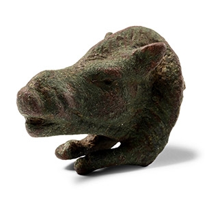 Celtic Bronze Wild Boars Head Bowl Mount