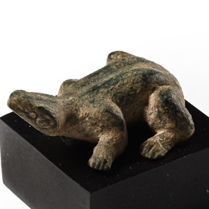 Romano Bronze Standing Frog Statuette