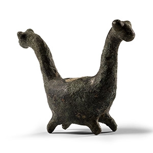Roman Bronze Double-Headed Beast Statuette