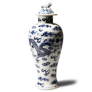 Chinese Blue and White Dragon Jar