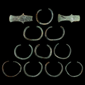 Western Asiatic Bronze Bracelet and Axehead Collection