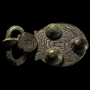Frankish Bronze Buckle with Phallic Symbol