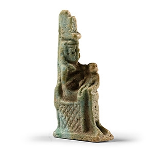 Egyptian Faience Isis with Horus Amulet