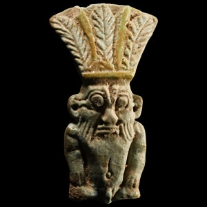 Egyptian Faience Amulet of Bes
