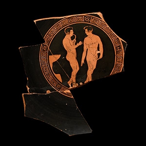 Greek Red-Figure Fragment with Athletes Attributed to the Euaion Painter