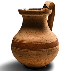 South Italian Terracotta Painted Jug