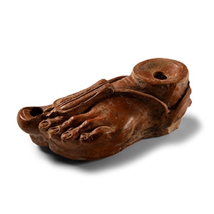 Roman Terracotta Foot Lamp