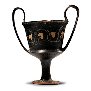 South Italian Blackware Kantharos with Ivy Branch