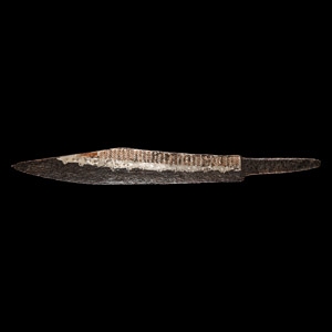 Viking Age Silver and Latten Inlaid Seax War Knife