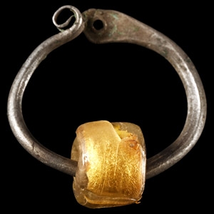 Viking Age Silver Earring with Bead