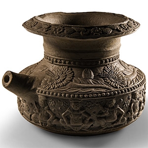 Chandraketugarh Ceramic Vessel with Seated Gods