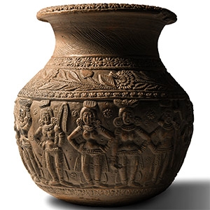 Chandraketugarh Ceramic Vessel with Seated Gods