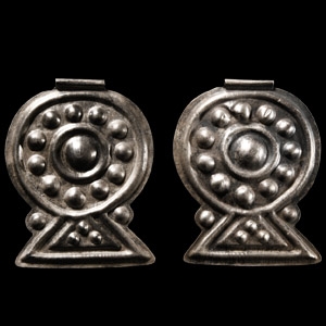 Elamite Silver Horse Harness Pendant Pair