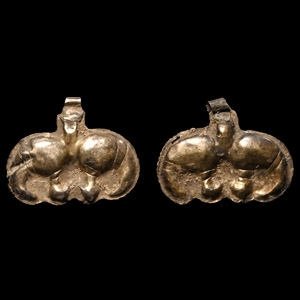 Elamite Silver-Gilt Bird Pendant Pair