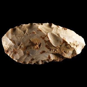 Stone Age French Variegated Grey Flint Limande Handaxe