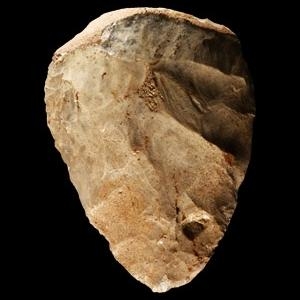 Superb Stone Age French Cream Flint Amygdaloid Handaxe