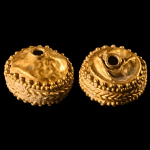 Greek Gold Bead Pair