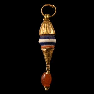 Greek Gold and Bead Pendant