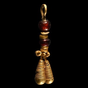 Western Asiatic Gold and Garnet Pendant
