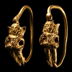Greek Gold Eros Earrings