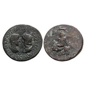 Ancient Roman Provincial Coins - Gordian III and Tranquillina - Mesopotamia - Tyche Bronze