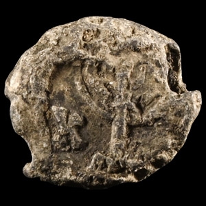 Large Jewish Lead Sealing with Menorah