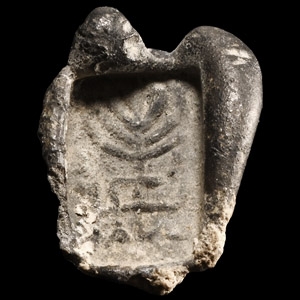 Large Jewish Lead Sealing with Menorah