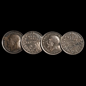 George V Silver Coin Pin Brooch