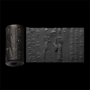 Mesopotamian Stone Cylinder Seal for Shamash-ili, son of Nirgal-gamil