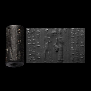 Mesopotamian Stone Cylinder Seal for Shamash-ili, son of Nirgal-gamil