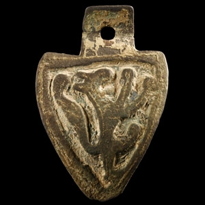 Medieval Knights Bronze Heraldic Horse Harness Badge with Rampant Lion