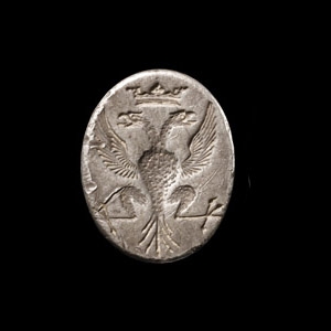 Georgian Silver Seal Matrix with Double-Headed Eagle
