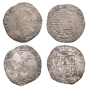 English Stuart Coins - Charles I - Tower - AR Shillings [2]
