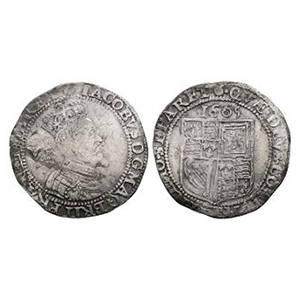 English Stuart Coins - James I - 1605 - AR Sixpence