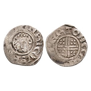 English Medieval Coins - Henry III - Canterbury / Robert - Short Cross AR Penny