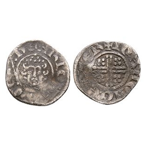 English Medieval Coins - Henry III - Canterbury / Ioan - Short Cross AR Penny