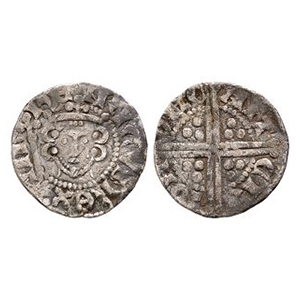 English Medieval Coins - Henry III - Canterbury / Ion - Long Cross AR Penny
