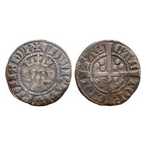 English Medieval Coins - Edward I - Canterbury - Long Cross AR Penny