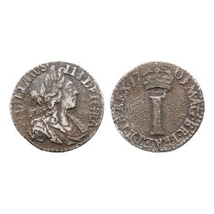 English Milled Coins - William III - 1701 - AR Penny